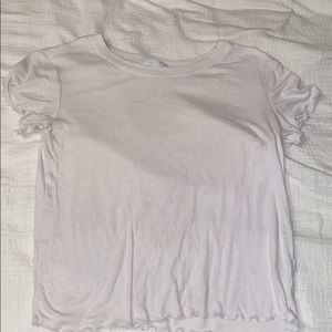 Cute white crop top with ruffles